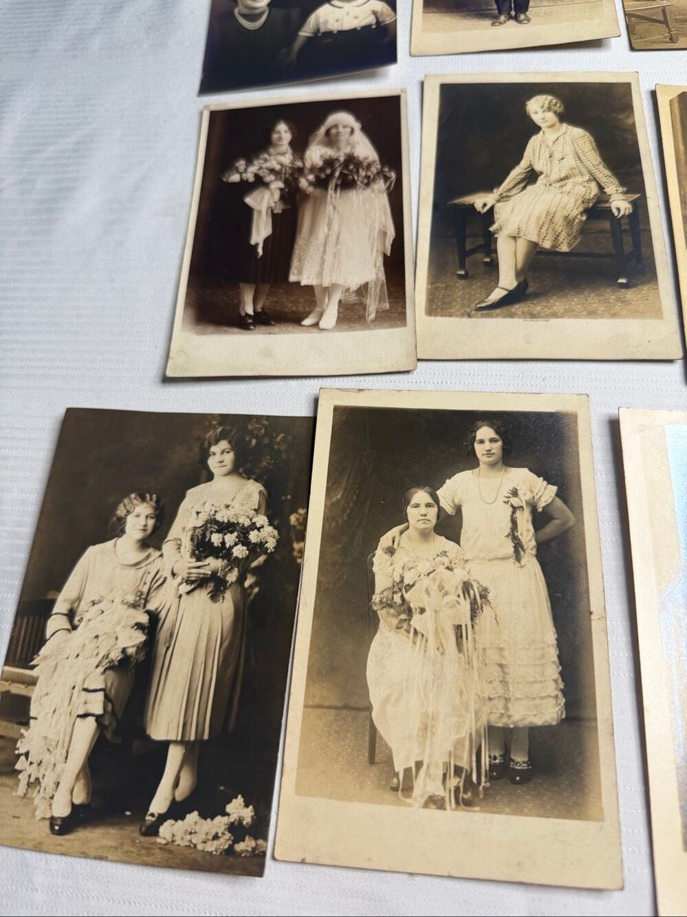 Lot 9 Vintage Pre-1940 Studio Portrait Photographs Wedding RPPC Antique Photos - Picture 6 of 7